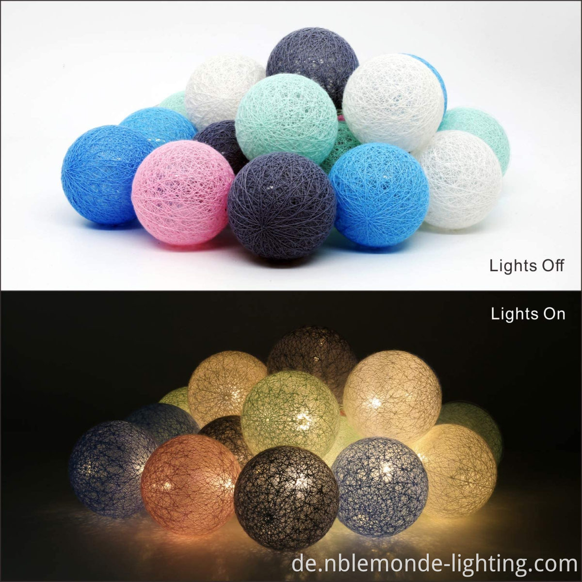 Romantic LED Cotton Ball String Lights
